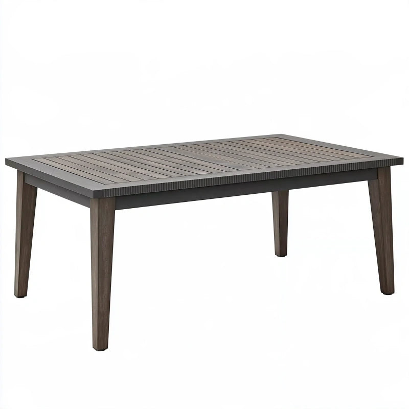 Gartentisch 180 x 90 cm Aluminium Anthrazit Dunkelbraun rechteckig