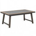 Gartentisch 180 x 90 cm Aluminium Grau Holzoptik rechteckig