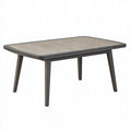 Gartentisch 150 x 90 x 75 cm Metall Kunststoff Grau rechteckig für den Aussenbereich