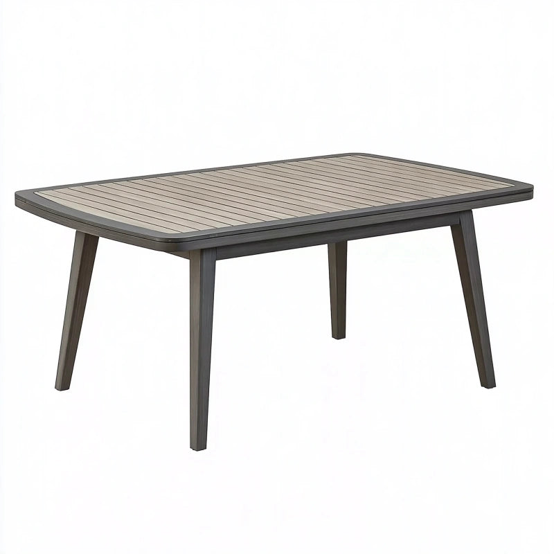Gartentisch 150 x 90 x 75 cm Metall Kunststoff Grau rechteckig für den Aussenbereich