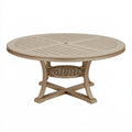 Runder Gartentisch 120 cm Aluminium Taupe mit Sonnenschirmöffnung