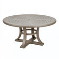 Runder Gartentisch 122 cm Metall Taupe mit Sonnenschirmöffnung