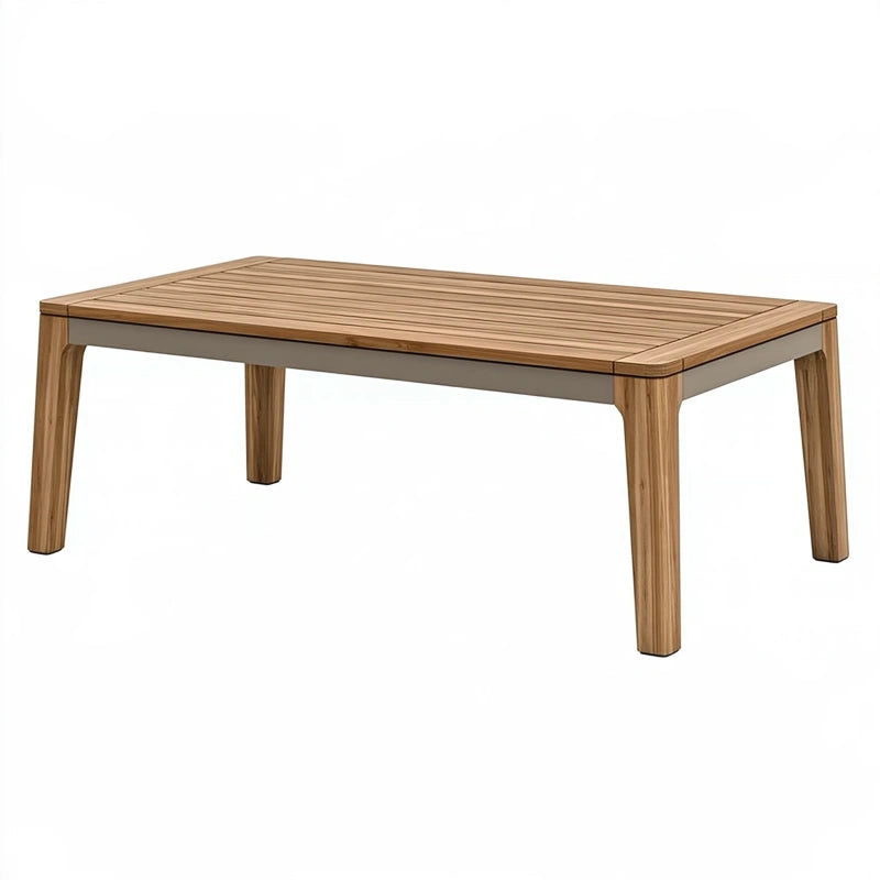 Gartentisch 180 x 90 x 75 cm aus Holz Natur rechteckig mit Lattenplatte