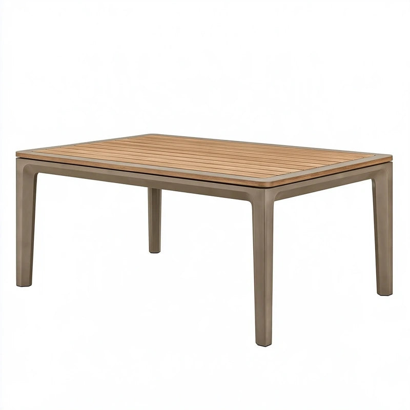 Gartentisch 180 x 90 cm - Holz und Metall in Braun Taupe für Terrasse