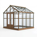 Gewächshaus 300 x 240 x 250 cm Braun Aluminium und Glas mit Doppeltür für den Garten