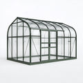 Gewächshaus 240 x 180 x 200 cm Aluminium Polycarbonat Dunkelgrün mit Doppeltür
