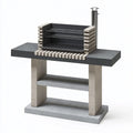 Grillkamin 150 x 70 x 190 cm Beton Stahl Anthrazit Holzkohlegrill mit Kamin