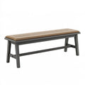 Sitzbank 120 x 35 x 45 cm mit gepolsterter Stoffauflage in Grau und Braun