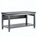 Werkbank 120 x 60 x 85 cm aus Stahl in Anthrazit mit Lochplatte und Ablage